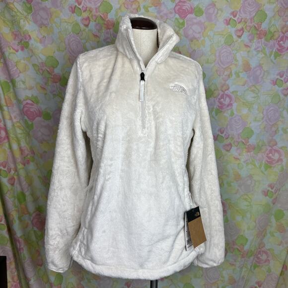 NWT! North Face Osito Half Zip-Womens MEDIUM Silken Fleece Jacket Gardenia White - Picture 3 of 15
